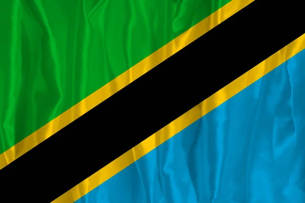 Pek Arka Planda Bulunan Tanzanya Bayrağı Büyük Bir Ulusal Semboldür — Stok fotoğraf
