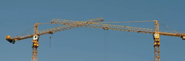 Tower Cranes Construction Site City Background — Stock Photo, Image