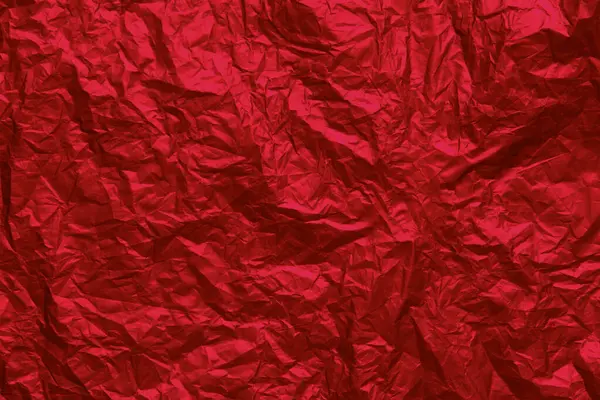 赤のしわのあるテクスチャの背景 輝く赤の抽象的なバナー フラットレイアウトモックアップデザイン クラフト紙の質感シートの抽象的な背景 包装のテクスチャ — ストック写真