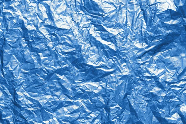 Blau Zerknitterte Textur Hintergrund Abstraktes Banner Mit Blauem Glanz Flache — Stockfoto