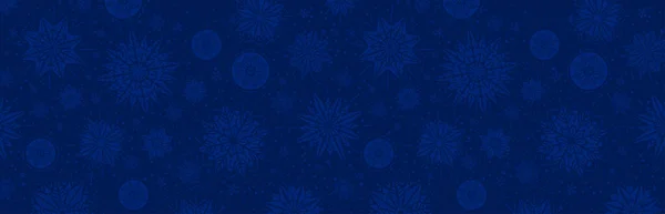 Niebieski Sztandar Świąteczny Płatkami Śniegu Wesołych Świąt Szczęśliwego Nowego Roku — Wektor stockowy