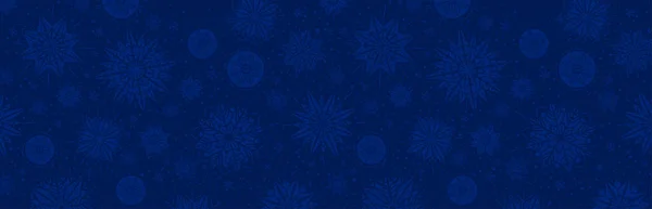 Banner Natal Azul Com Flocos Neve Feliz Natal Feliz Ano — Vetor de Stock