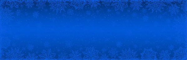Kar Taneleri Yıldızlı Mavi Noel Afişi Mutlu Noeller Mutlu Yıllar — Stok Vektör