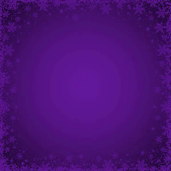 紫色的圣诞背景和方格的雪花框架 圣诞快乐 新年快乐 正方形的新年背景 — 图库矢量图片