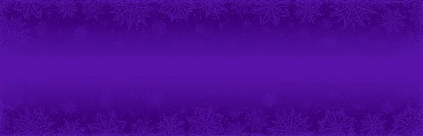 Banner Navidad Púrpura Con Copos Nieve Estrellas Feliz Navidad Feliz — Vector de stock