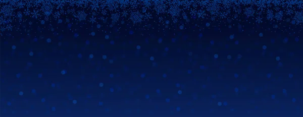Bannière Bleue Noël Avec Flocons Neige Étoiles Joyeux Noël Bonne — Image vectorielle