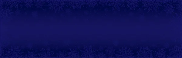 蓝色的圣诞旗帜 上面挂满了雪花和星星 圣诞快乐 新年快乐 横向新年背景 矢量说明 — 图库矢量图片#