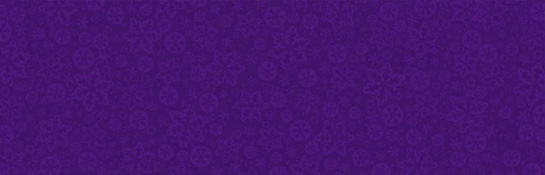 Banner Navidad Púrpura Con Copos Nieve Estrellas Feliz Navidad Feliz — Vector de stock