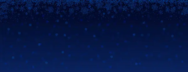 Blauwe Kerstspandoek Met Sneeuwvlokken Sterren Vrolijk Kerstfeest Gelukkig Nieuwjaar Groet — Stockvector