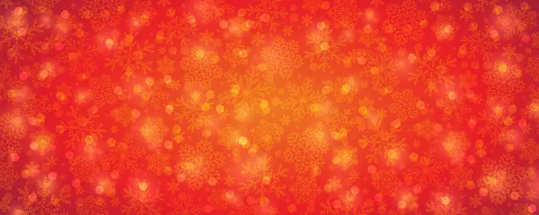 Bannière Rouge Noël Avec Flocons Neige Bokeh Joyeux Noël Bonne — Image vectorielle