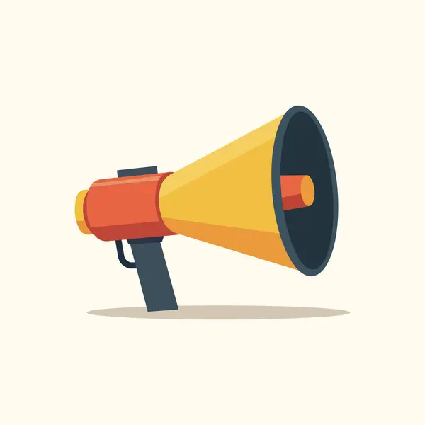 Megafon düz simge. Hoparlör, megafon, megafon vektör illüstrasyonu