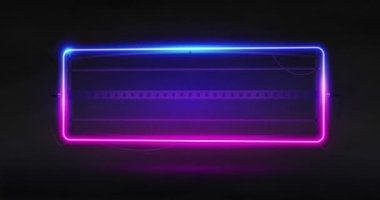 Parlayan Neon Dikdörtgeni Canlandırılmış Çerçeve Sancak Şablonu