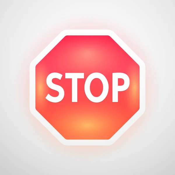 Stop Danger Sign Red Led Lamp Icon Vector Clipart — Wektor stockowy