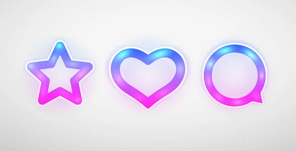 Glowing Led Lamp Neon Color Icons Set Vector Symbols Collection — Vetor de Stock