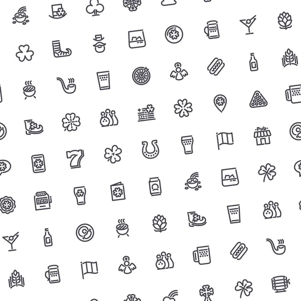 Patricks Day Seamless Pattern Icons Usable Holiday Design Vector Seamless — ストックベクタ
