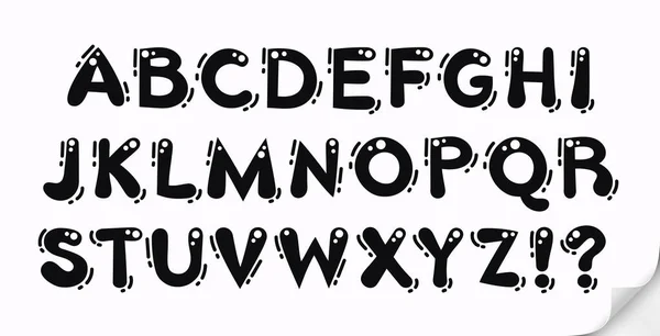 Cartoon Style Doodle Alphabet Kids Design Isolated White Background — стоковый вектор