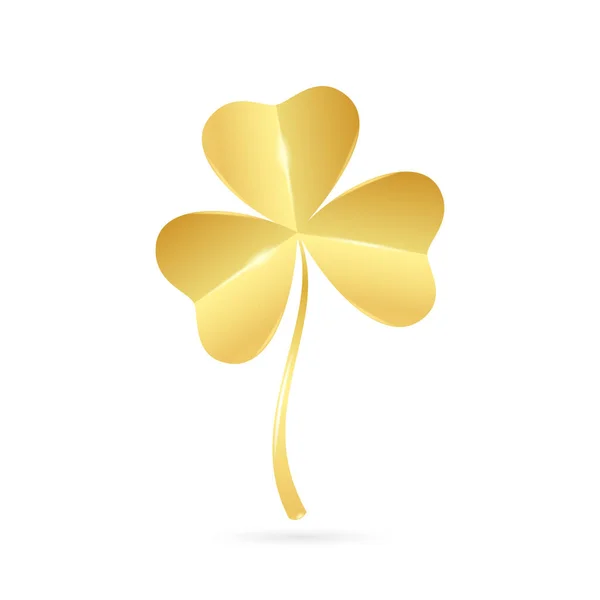 Trevo Dourado Simples Símbolo Vetorial Limpo Para Seu Projeto Patricks — Vetor de Stock
