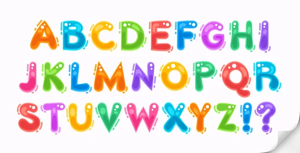 Cartoon Style Colorful Doodle Alphabet Kids Design Изолированный Белом Фоне — стоковый вектор
