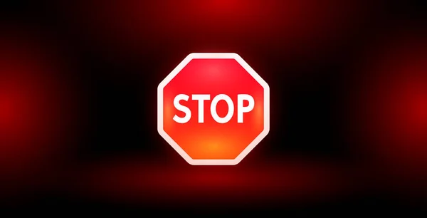 Stop Met Tekenen Donker Rode Achtergrond Deze Vectorillustratie Kan Worden — Stockvector