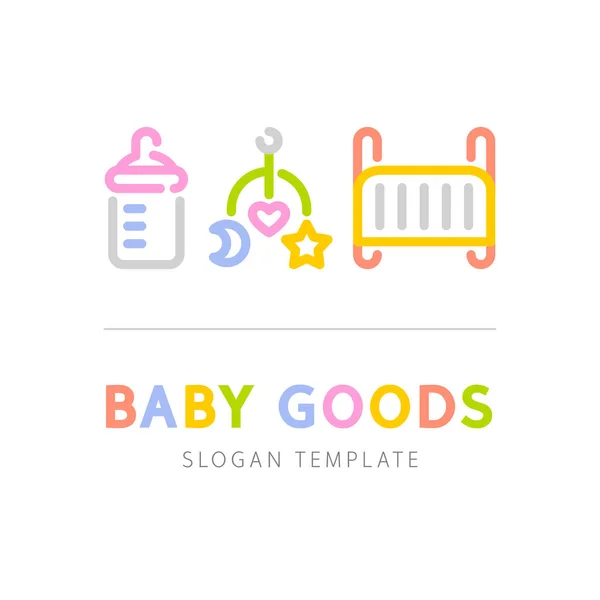 Baby Goods Store Logo Template Usable Web Infographics Apps Kids — Stock Vector