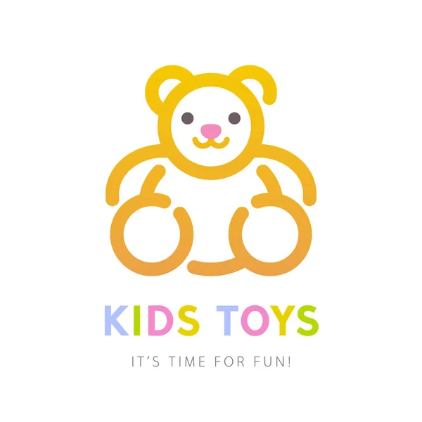 Kids Toy Store Logo Template Bear Usable Web Infographics Apps — Stock Vector