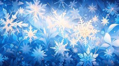 Donmuş Düzenle Soyut Kış Arkaplanı. Yılbaşı tasarım şablonu broşür, pankart veya web sitesi için kullanılabilir.