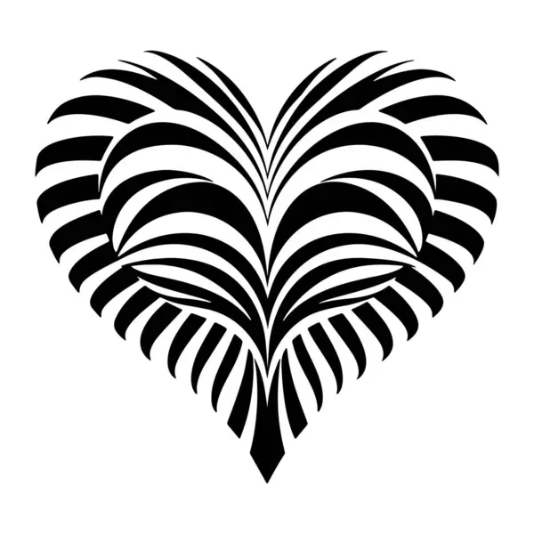 Streszczenie Valentines Heart White Vector Kształt Wzór Logo Lub Symbolu — Wektor stockowy