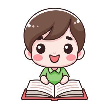 Çizgi film stili şirin çocukla çocuk ikonu. Beyaz arka planda izole edilmiş. Kesme yolları dahil.