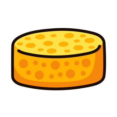 Çizgi film tarzında Sarı Sünger Simgesi. Beyaz arka planda izole edilmiş. Kesme yolları dahil.