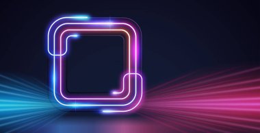 Parlayan Renkli Meydan Çerçevesi. Modern tasarım için mükemmel vektör klip sanatı.