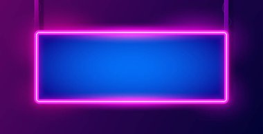 Parlayan Neon Renkli Dikdörtgen Çerçeve. Modern tasarım için mükemmel vektör klip sanatı.