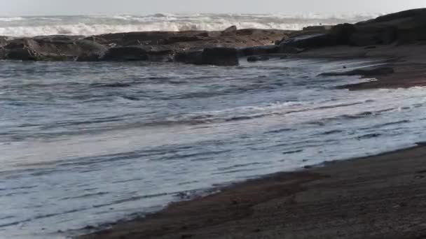Tide Waves Coming Coast Month October West Africa Ghana — Vídeo de stock