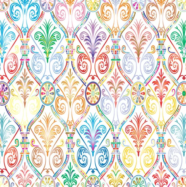 Renkli etnik unsurlarla kusursuz bir desen. Çiçek desenli arkaplan vektörü illüstrasyonu.