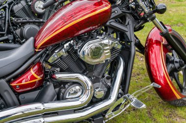 İsveç, Tydinge 1 Mayıs 2022: Sergide güzel bir spor klasik motosikleti