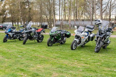 İsveç, Tydinge 1 Mayıs 2022: Sergide güzel bir spor klasik motosikleti