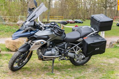 İsveç, Tydinge 1 Mayıs 2022: Sergide güzel bir spor klasik motosikleti