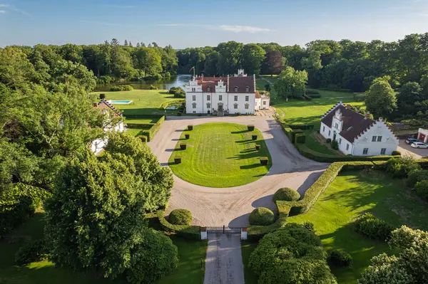Schweden Wanas Juli 2023 Luftaufnahme Eines Schönen Antiken Schlosses — Stockfoto