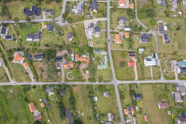 Aerial View Typical Private Houses Europe Sweden Real Estate View — Stock Photo, Image