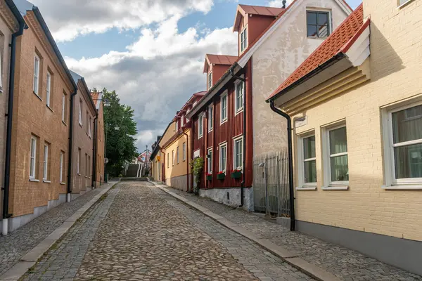 stock image Sweden, Solvesborg  July 22, 2023: Beautiful residential houses in a European town