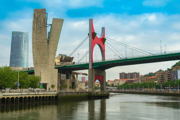 Jembatan Salve Zubia Kota Bilbao Spanyol Stok Lukisan  