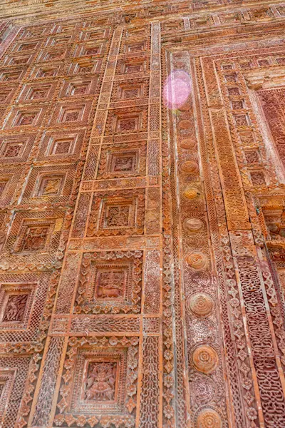 stock image decorated with terracotta carvings in Pancha Ratna Govinda Temple, Rajshahi District, Puthia, Bangladesh