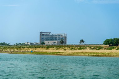 Padma Ganga nehrinin yüksek teknoloji parkı manzarası, Rajshahi, Bangladeş