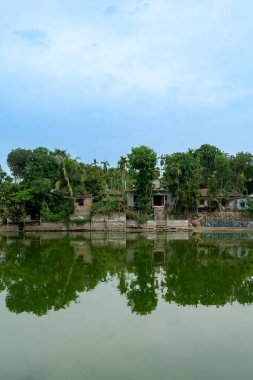 Shyam Sarobar lake, at Puthia Rajbari complex clipart