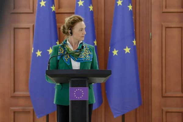 Chisinau, Moldova - 30 Mart 2023: Maia Sandu Avrupa Konseyi Genel Sekreteri Marija Pejcinoviç Buriç ile bir görüşme yaptı