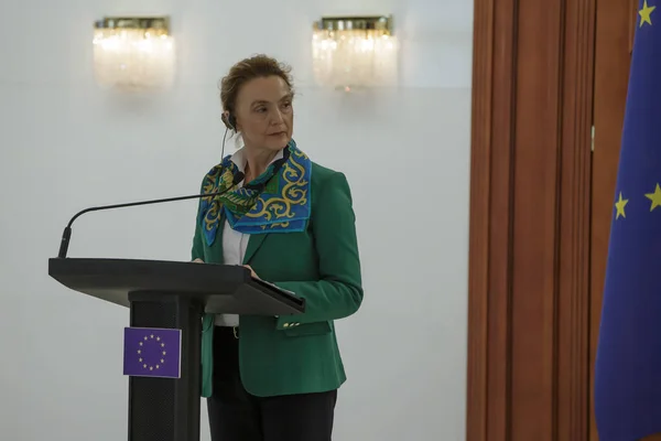 Chisinau, Moldova - 30 Mart 2023: Maia Sandu Avrupa Konseyi Genel Sekreteri Marija Pejcinoviç Buriç ile bir görüşme yaptı