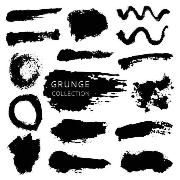 Set Tekstur Grunge Abstrak Diisolasi Pada Latar Belakang Putih Ilustrasi - Stok Vektor