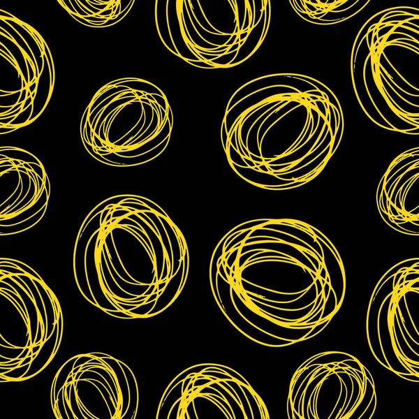 Soyut sarı karalama elementleriyle kusursuz desen. Vektör illüstrasyonu.