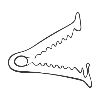 Tıbbi göbek bağı klemp karalama ikonu. Beyaz arkaplanda izole edilmiş vektör el çizimi.