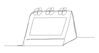 Yatay gevşek yaprak tarih takvimi simgesi bir satır aralıksız sanat tarzında. Vektör illüstrasyonu beyaz arkaplanda izole edildi.