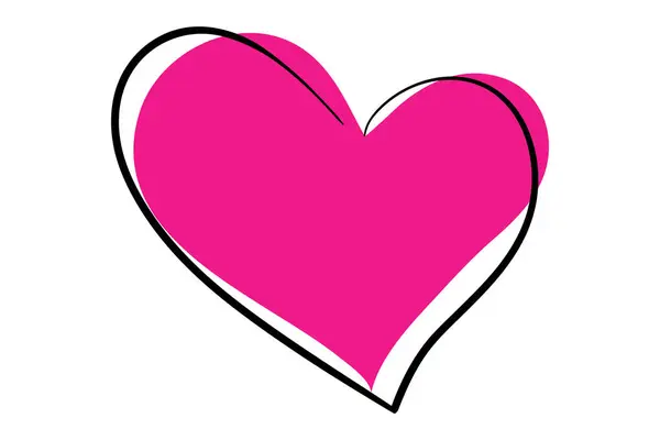 Beyaz arka planda karalama pembe kalp simgesi izole edildi. Vektör aşk sembolü.